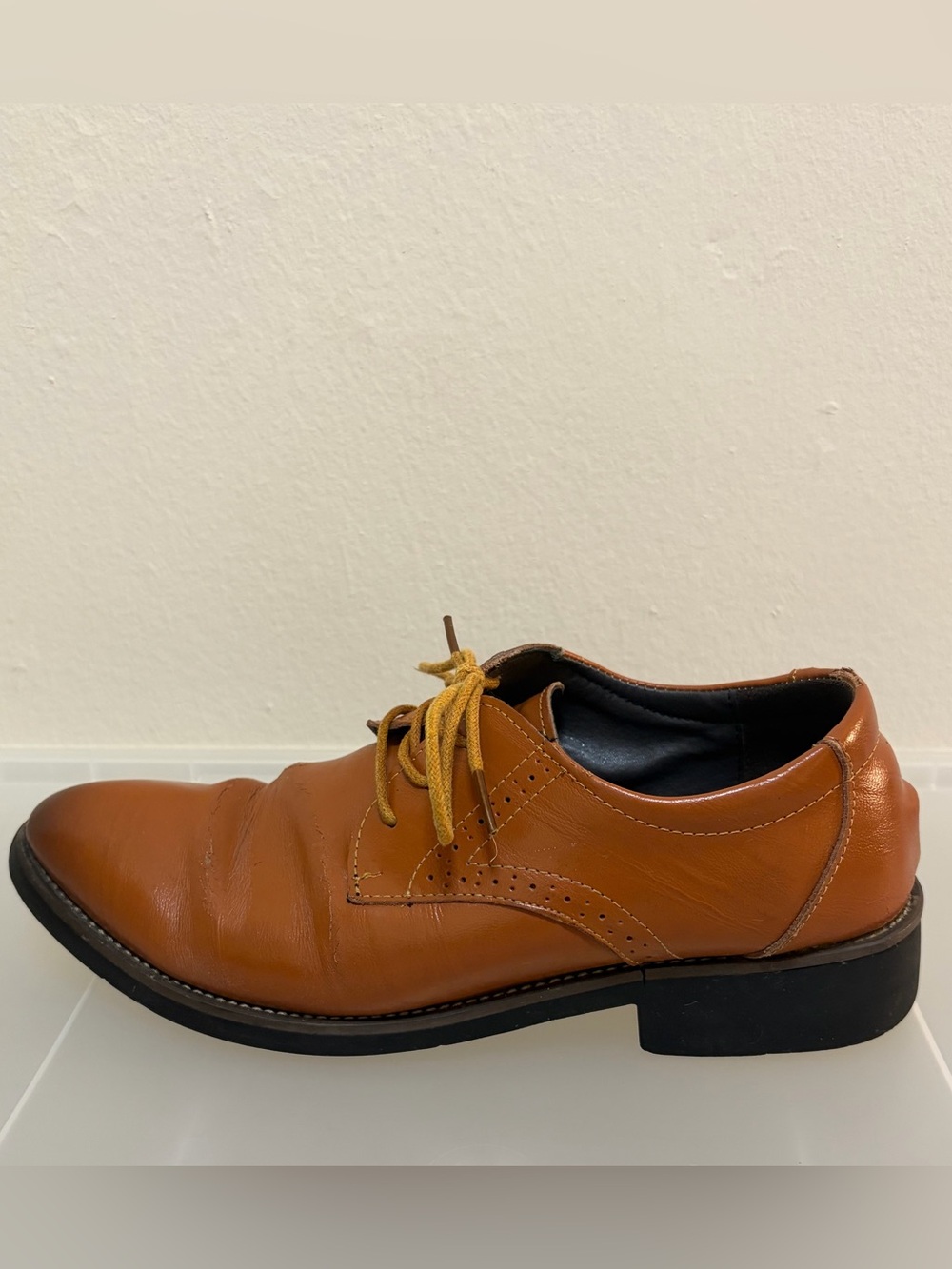 Tomboy Toes Downtown Dappers Brown Pleather Dress Shoes Women's Size 39 (US 8)